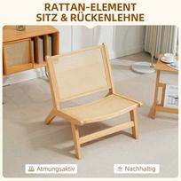 homcom kede - HOMCOM Rattan poilsio kėdė, natūralaus medžio spalvos (Natural Wood) - 7 nuotrauka