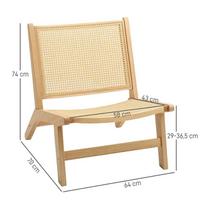 homcom kede - HOMCOM Rattan poilsio kėdė, natūralaus medžio spalvos (Natural Wood) - 8 nuotrauka