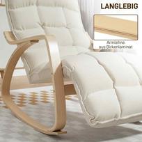 supamas fotelis - Fotelis HOMCOM supamasis krėslas, kreminės baltos spalvos (Cream White) - 4 nuotrauka