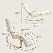 supamas fotelis - Fotelis HOMCOM supamasis krėslas, kreminės baltos spalvos (Cream White) - 8 nuotrauka