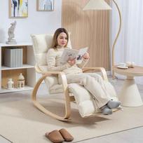 supamas fotelis - Fotelis HOMCOM supamasis krėslas, kreminės baltos spalvos (Cream White) - 9 nuotrauka