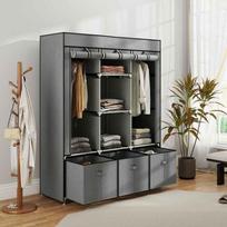 medziagine drabuziu kabykla - Spinta HOMCOM 125x43x162.5 cm, šviesiai pilka (Light Gray) - 3 nuotrauka