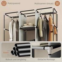 medziagine drabuziu kabykla - Spinta HOMCOM 125x43x162.5 cm, šviesiai pilka (Light Gray) - 5 nuotrauka