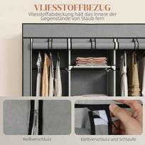 medziagine drabuziu kabykla - Spinta HOMCOM 125x43x162.5 cm, šviesiai pilka (Light Gray) - 6 nuotrauka