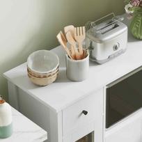 spintele mikrobangu - HOMCOM Šoninė virtuvės spintelė su mikrobangų lentyna, balta (White) - 2 nuotrauka