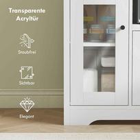 spintele mikrobangu - HOMCOM Šoninė virtuvės spintelė su mikrobangų lentyna, balta (White) - 6 nuotrauka