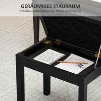 pufas daiktadeze - HOMCOM Pianino suoliukas su daiktadėže, juodas (Black) - 6 nuotrauka