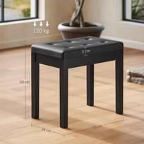 pufas daiktadeze - HOMCOM Pianino suoliukas su daiktadėže, juodas (Black) - 8 nuotrauka
