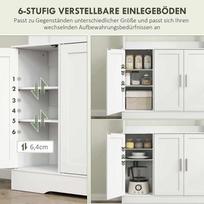 spintos spinteles - HOMCOM Aukšta virtuvės spinta su stalviršiu, 5 durys, balta (White) - 6 nuotrauka