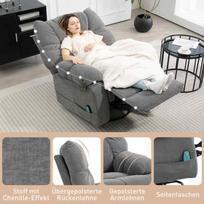 masazinis kreslas - Fotelis HOMCOM masažinis krėslas, tamsiai pilkas (Dark Grey) - 3 nuotrauka