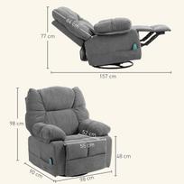 masazinis kreslas - Fotelis HOMCOM masažinis krėslas, tamsiai pilkas (Dark Grey) - 8 nuotrauka