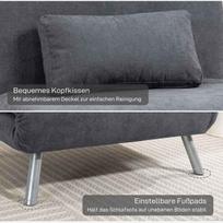 miegamasis fotelis pigu - Fotelis HOMCOM Miegamas, tamsiai pilkas (Dark Grey) - 4 nuotrauka