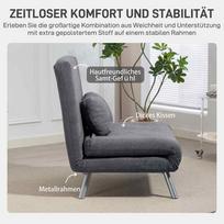 miegamasis fotelis pigu - Fotelis HOMCOM Miegamas, tamsiai pilkas (Dark Grey) - 5 nuotrauka