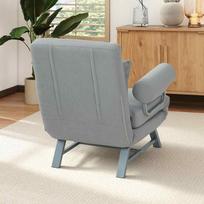 miegamasis fotelis pigu - Miegamoji sofa-kėdė, paminkštintas fotelis, transformuojamas į svečių lovą, ergonomiškas, šviesiai pilkas - 2 nuotrauka