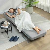 miegamasis fotelis pigu - Miegamoji sofa-kėdė, paminkštintas fotelis, transformuojamas į svečių lovą, ergonomiškas, šviesiai pilkas - 3 nuotrauka