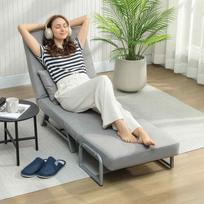 miegamasis fotelis pigu - Miegamoji sofa-kėdė, paminkštintas fotelis, transformuojamas į svečių lovą, ergonomiškas, šviesiai pilkas - 4 nuotrauka