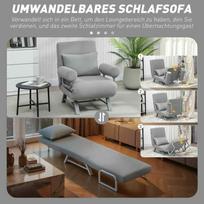 miegamasis fotelis pigu - Miegamoji sofa-kėdė, paminkštintas fotelis, transformuojamas į svečių lovą, ergonomiškas, šviesiai pilkas - 7 nuotrauka