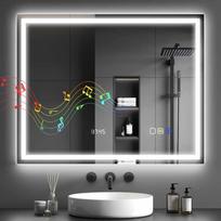 bluetooth jungiklis - Veidrodis LED Bluetooth, 80 cm x 100 cm, sidabrinis (Silver) - 2 nuotrauka