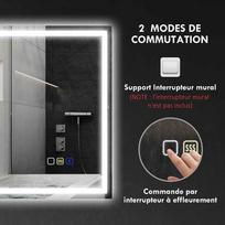 bluetooth jungiklis - Veidrodis LED Bluetooth, 80 cm x 100 cm, sidabrinis (Silver) - 3 nuotrauka