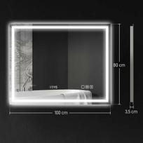 bluetooth jungiklis - Veidrodis LED Bluetooth, 80 cm x 100 cm, sidabrinis (Silver) - 5 nuotrauka
