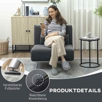 miegamasis fotelis pigu - Fotelis HOMCOM Miegamasis, sulankstomas su lovos funkcija, tamsiai pilkas (Dark Grey) - 4 nuotrauka