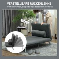 miegamasis fotelis pigu - Fotelis HOMCOM Miegamasis, sulankstomas su lovos funkcija, tamsiai pilkas (Dark Grey) - 6 nuotrauka