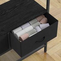 batu lentyna - HOMCOM Drabužių kabykla su batų lentyna, Juodas (Black) - 2 nuotrauka