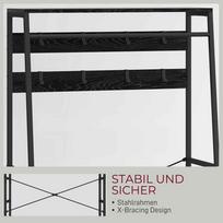 batu lentyna - HOMCOM Drabužių kabykla su batų lentyna, Juodas (Black) - 4 nuotrauka