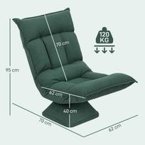 kede - Fotelis HOMCOM Grindų Kėdė 360°, žalia (Green) - 8 nuotrauka