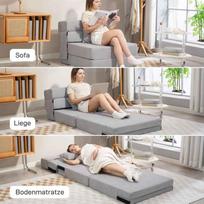 miegamasis fotelis pigu - HOMCOM 3 viename miegamasis fotelis, šviesiai pilkas - 7 nuotrauka
