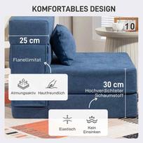 miegamasis fotelis pigu - Fotelis HOMCOM 3-in-1, tamsiai mėlynas (Dark Blue) - 6 nuotrauka