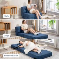 miegamasis fotelis pigu - Fotelis HOMCOM 3-in-1, tamsiai mėlynas (Dark Blue) - 7 nuotrauka