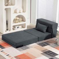 miegamasis fotelis pigu - Fotelis HOMCOM 3-in-1 miegamasis fotelis, tamsiai pilkas (Dark Grey) - 4 nuotrauka