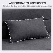 miegamasis fotelis pigu - Fotelis HOMCOM 3-in-1 miegamasis fotelis, tamsiai pilkas (Dark Grey) - 5 nuotrauka