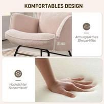 supamas fotelis - Fotelis HOMCOM Supamas krėslas, smėlinė (Beige) - 6 nuotrauka