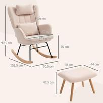 supamas fotelis - Fotelis HOMCOM Supamas krėslas, smėlinė (Beige) - 8 nuotrauka