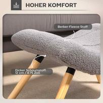homcom pufas - HOMCOM Pufas, šviesiai pilkas (Light Gray) - 5 nuotrauka