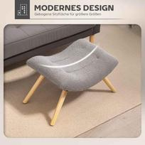homcom pufas - HOMCOM Pufas, šviesiai pilkas (Light Gray) - 7 nuotrauka
