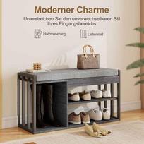 lentyna batams prieskambaryje - Prieškambario suoliukas HOMCOM Batumas, pilkas (Gray) - 7 nuotrauka