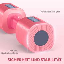 svoriu rinkinys - SPORTNOW 2 x 2,5 kg hanteliai, reguliuojamo svorio hanteliai, 1,1/1,8/2,5 kg vienam hanteliui, plastikinis korpusas, pritaikytas grindims, moterims ir vyrams, baltos spalvos - 5 nuotrauka