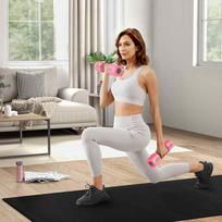 svoriu rinkinys - SPORTNOW 2 x 2,5 kg hanteliai, reguliuojamo svorio hanteliai, 1,1/1,8/2,5 kg vienam hanteliui, plastikinis korpusas, pritaikytas grindims, moterims ir vyrams, baltos spalvos - 9 nuotrauka