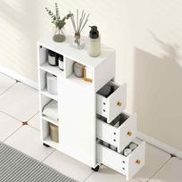 siauros spinteles voniai - Vonios spintelė SoBuy BZR54-W, balta (White) - 2 nuotrauka
