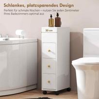 siauros spinteles voniai - Vonios spintelė SoBuy BZR54-W, balta (White) - 4 nuotrauka