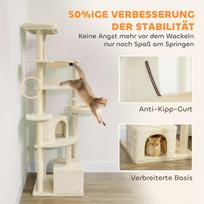 draskykle katems - PawHut kačių draskyklė, smėlio spalvos (Beige), 200 cm - 3 nuotrauka