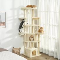 draskykle katems - PawHut kačių draskyklė, smėlio spalvos (Beige), 200 cm - 9 nuotrauka