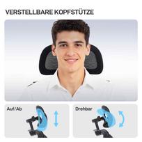 biuro kedes porankiai - HOMCOM Ergonominė biuro kėdė, juoda (Black) - 5 nuotrauka