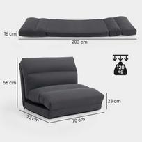 miegamasis fotelis pigu - Fotelis Sėdmaišis su miegojimo funkcija, tamsiai pilkas (Dark Grey) - 8 nuotrauka