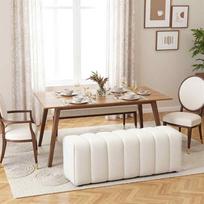 minkstasuolis suolas - HOMCOM Miegamojo Suolas, kreminis (Cream) - 2 nuotrauka