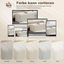 minkstasuolis suolas - HOMCOM Miegamojo Suolas, kreminis (Cream) - 4 nuotrauka