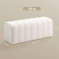 minkstasuolis suolas - HOMCOM Miegamojo Suolas, kreminis (Cream) - 8 nuotrauka